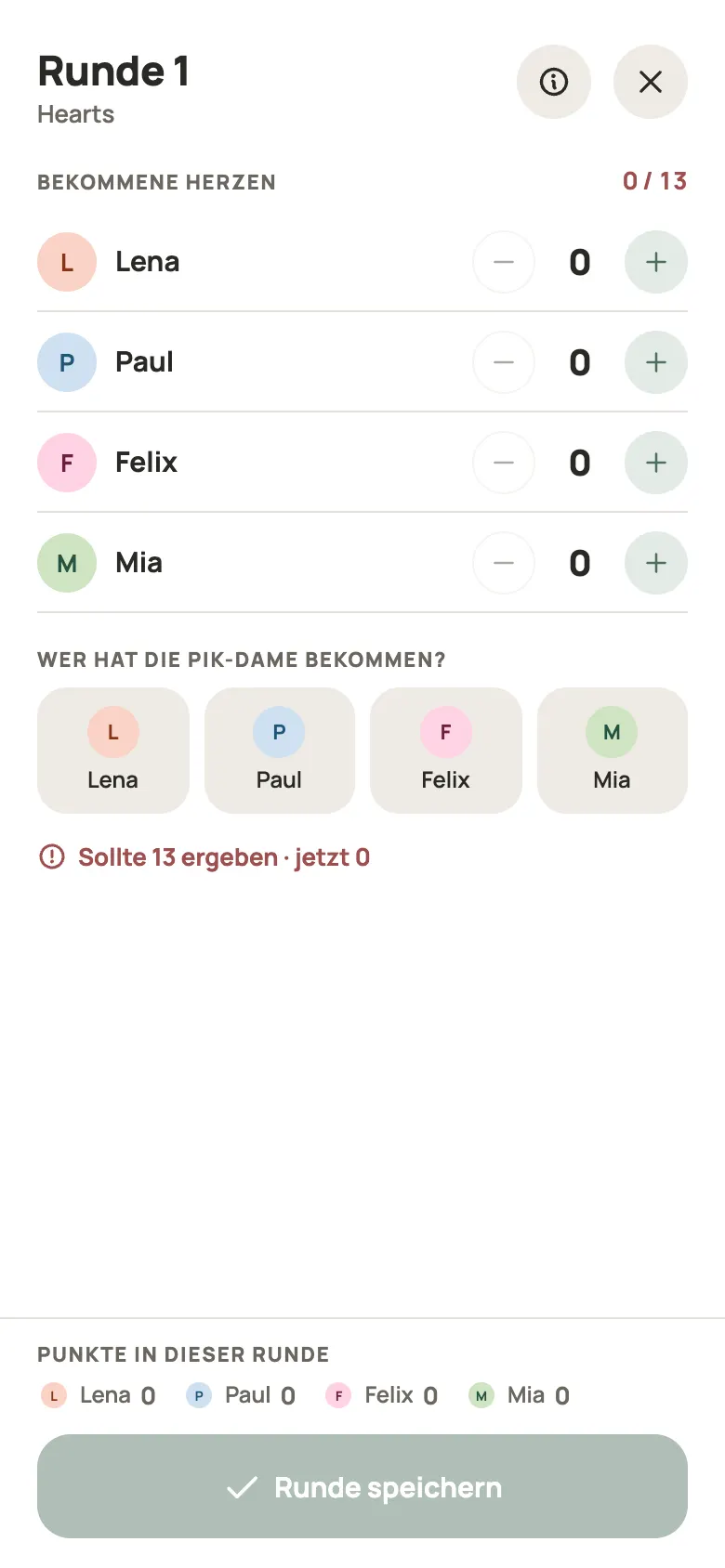Eine Runde Hearts in Yazboz Guru eintragen
