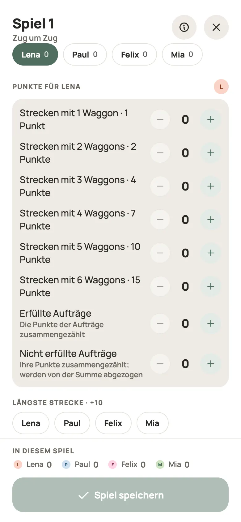 Eine Runde Zug um Zug in Yazboz Guru eintragen
