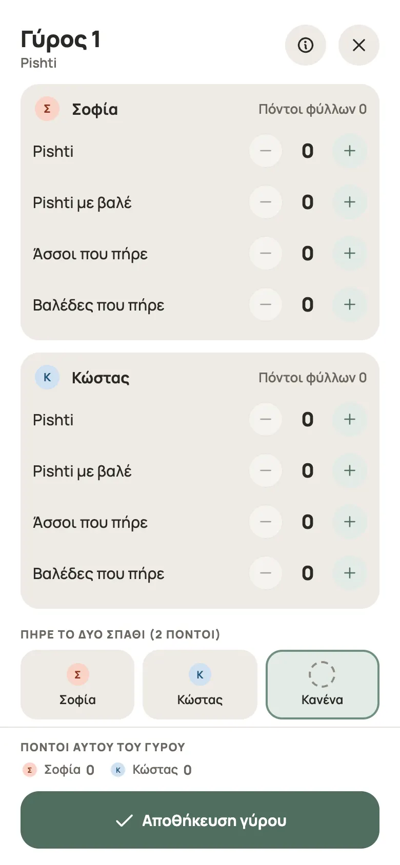 Καταχώριση γύρου για Pishti στο Yazboz Guru