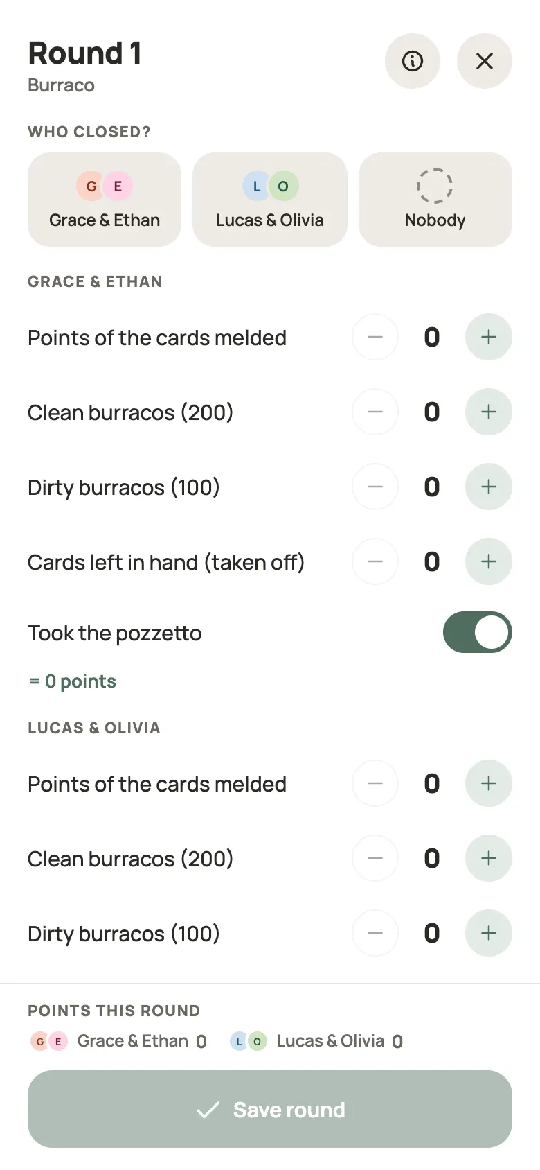 Entering a Burraco round in Yazboz Guru