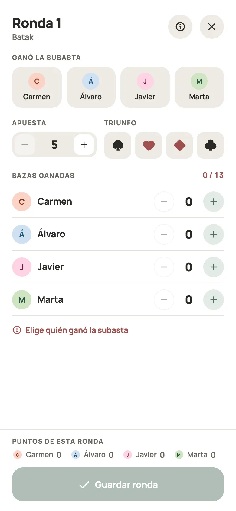 Anotar una ronda de Batak en Yazboz Guru