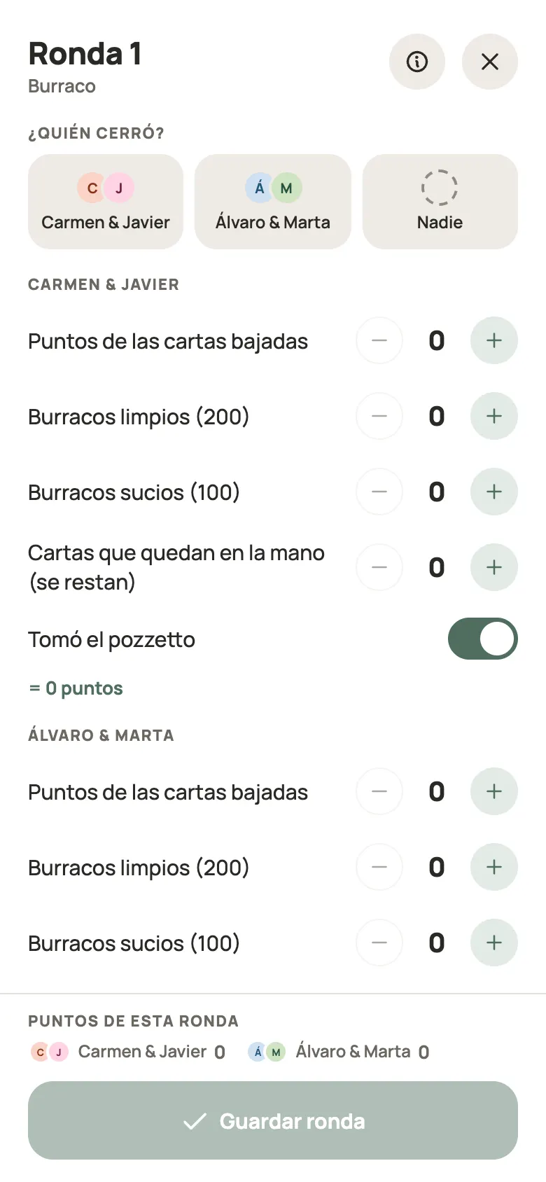 Anotar una ronda de Burraco en Yazboz Guru