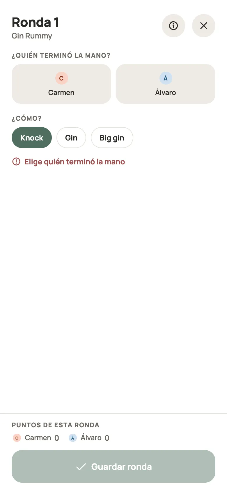 Anotar una ronda de Gin Rummy en Yazboz Guru