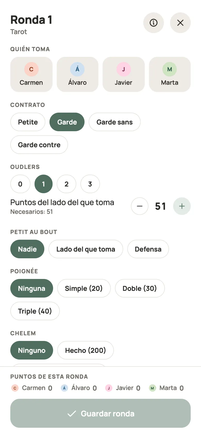 Anotar una ronda de Tarot en Yazboz Guru
