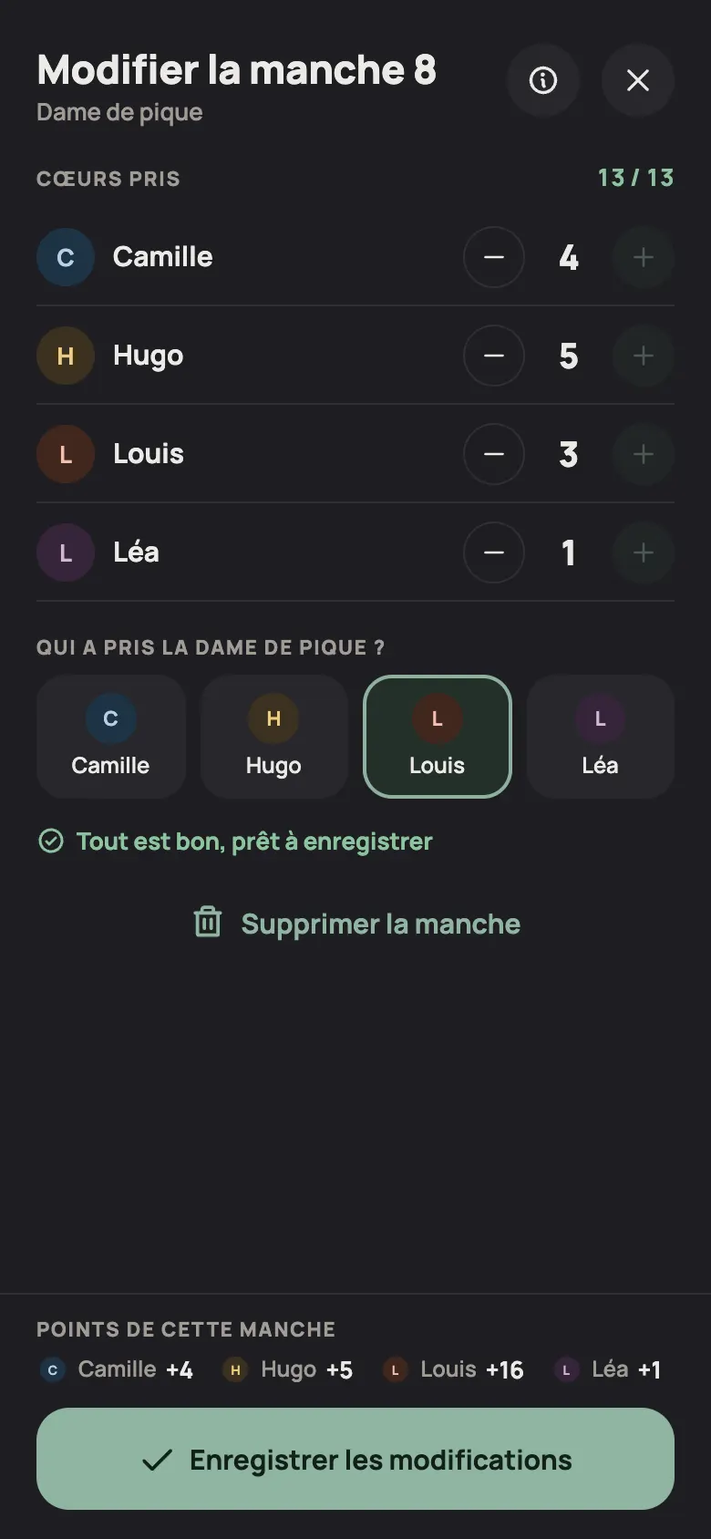La saisie d’une manche