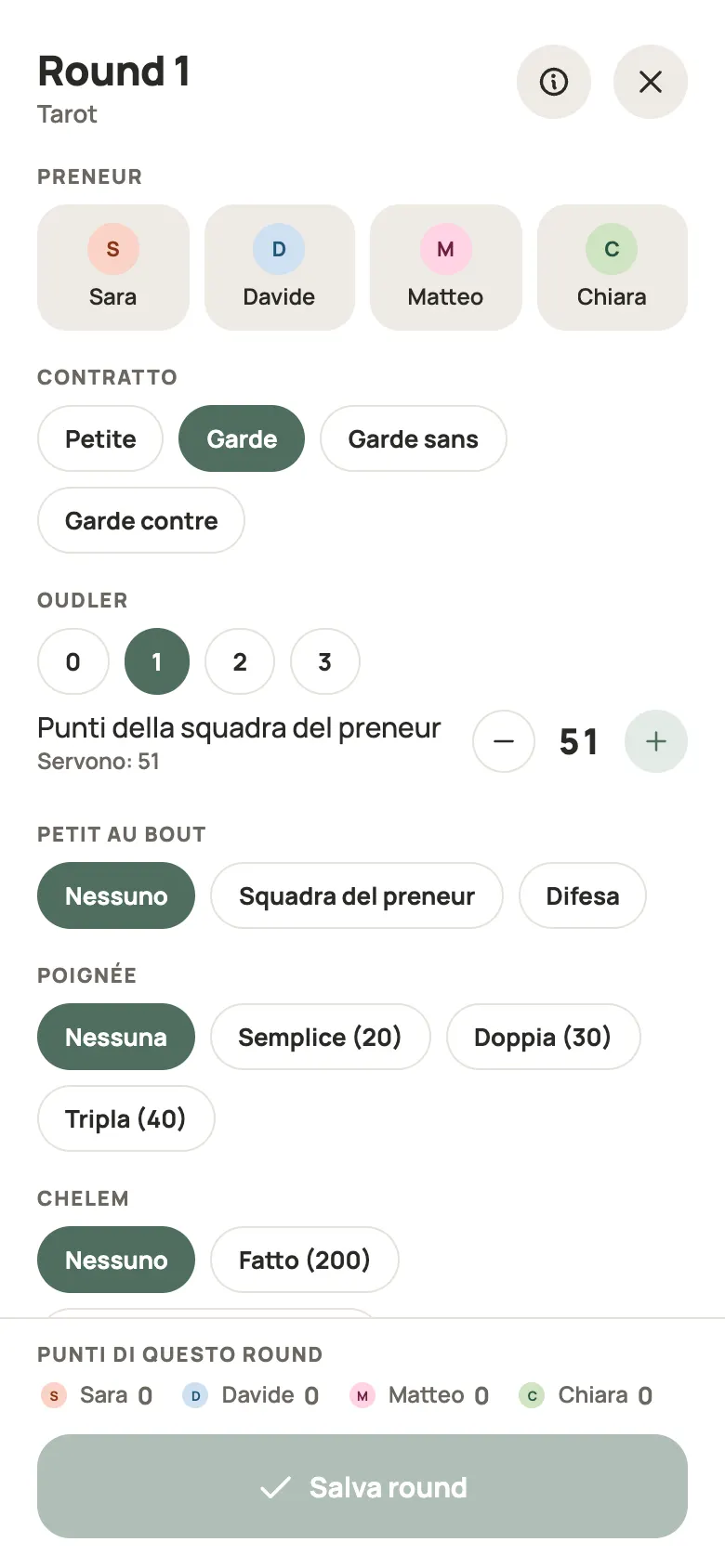 Inserimento di una mano di Tarot in Yazboz Guru