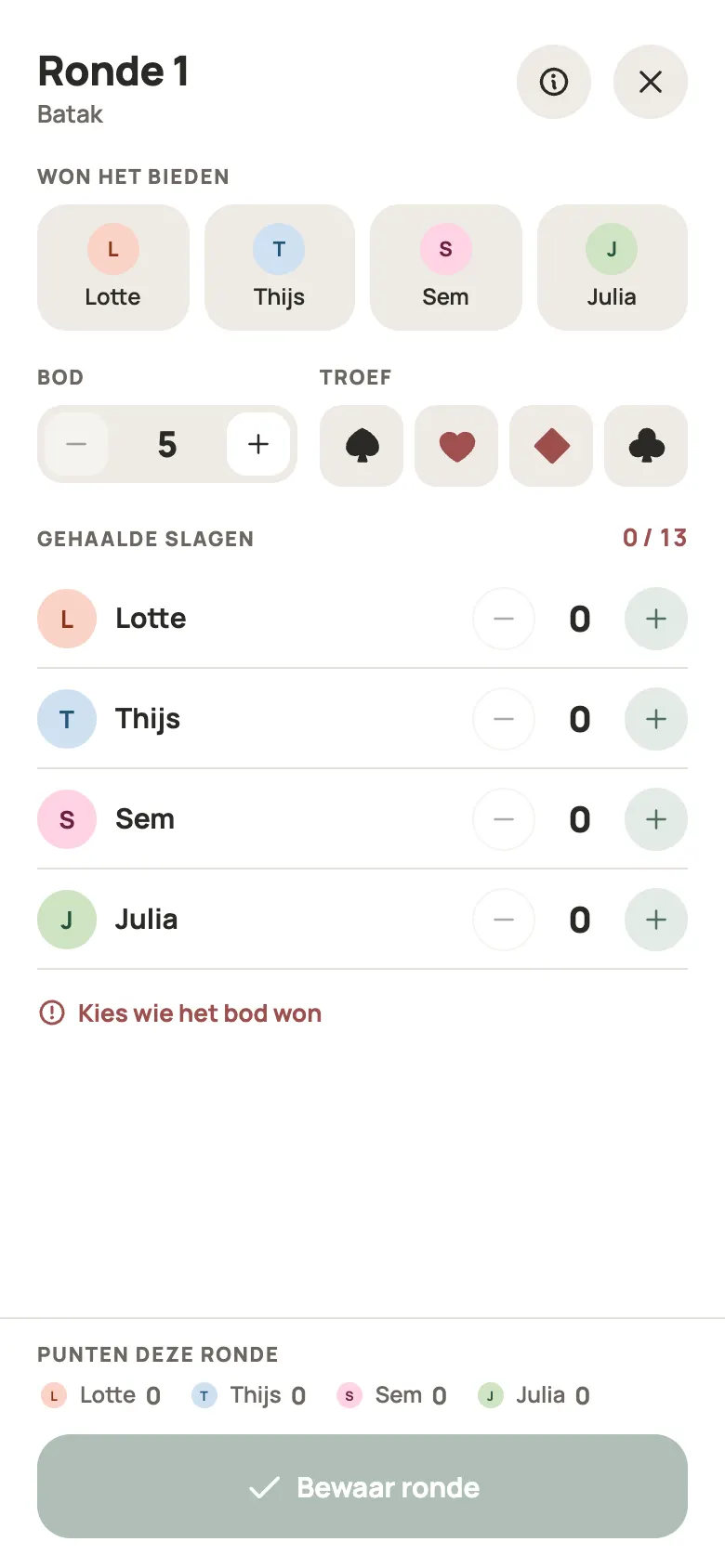 Een ronde Batak invullen in Yazboz Guru