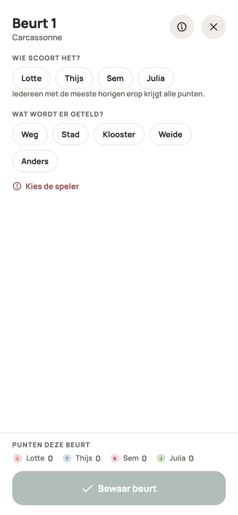 Een ronde Carcassonne invullen in Yazboz Guru