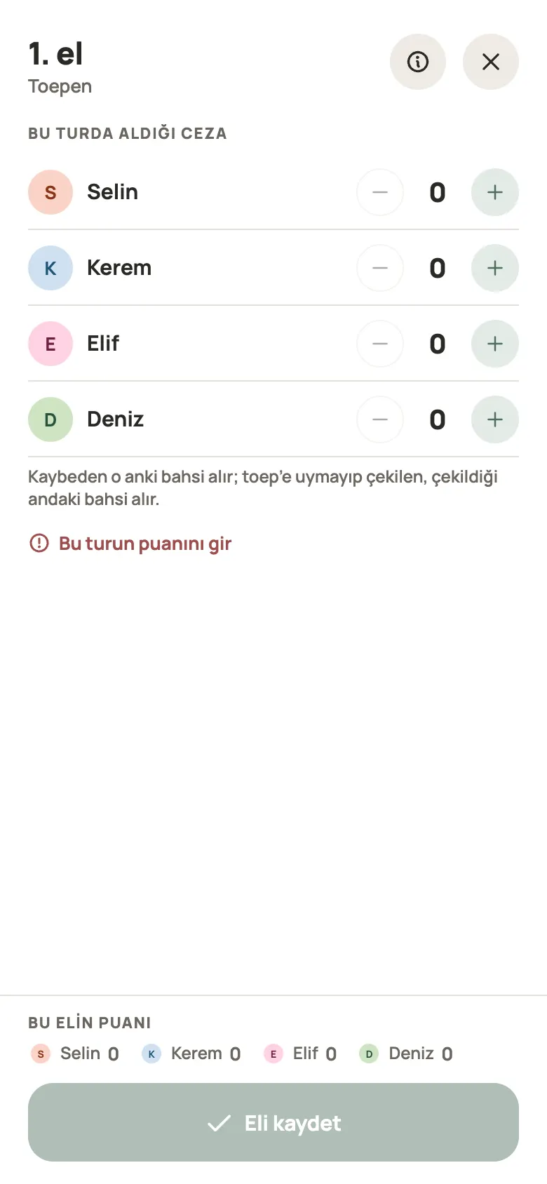 Yazboz Guru’da bir Toepen elinin girişi