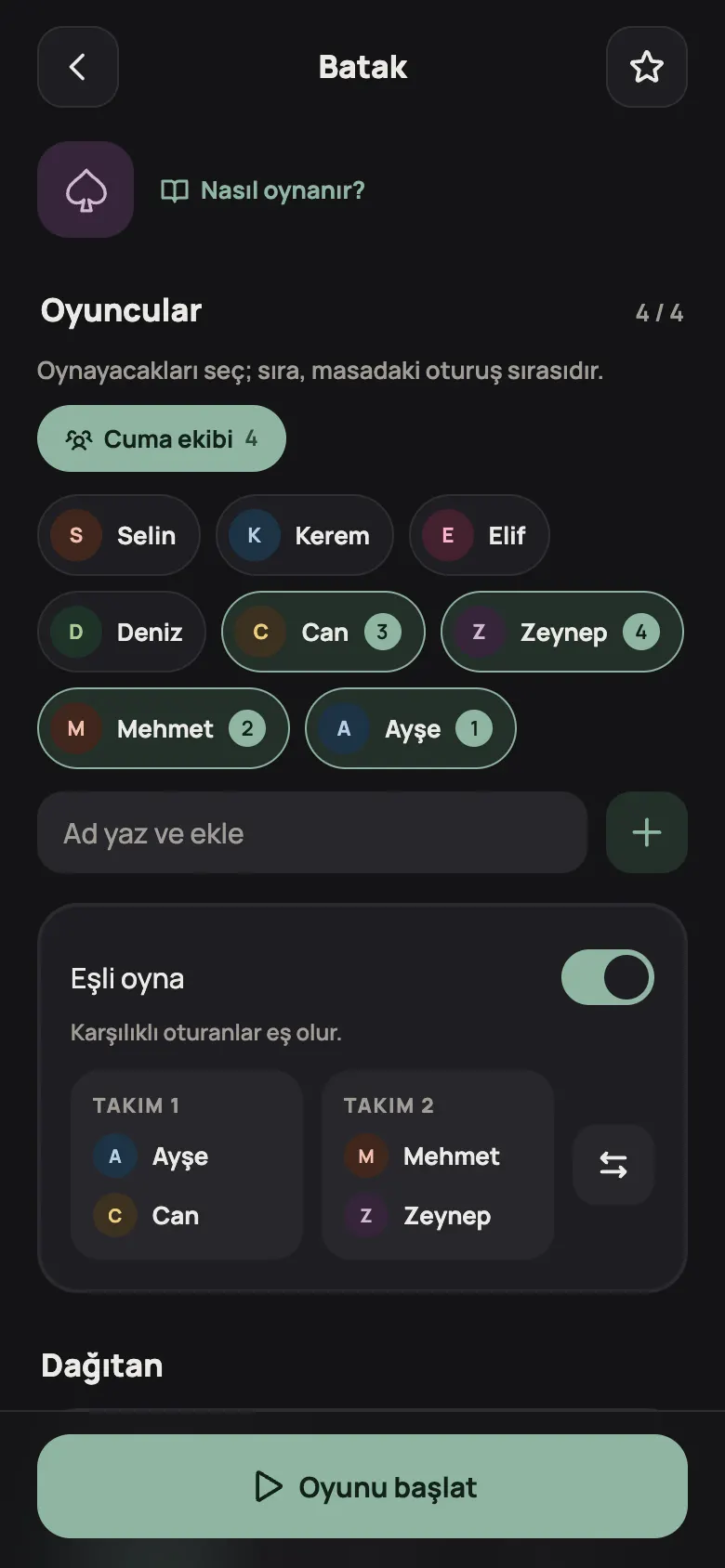 Oyun kurulumu