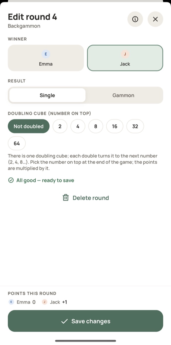 Entering a Backgammon round in Yazboz Guru