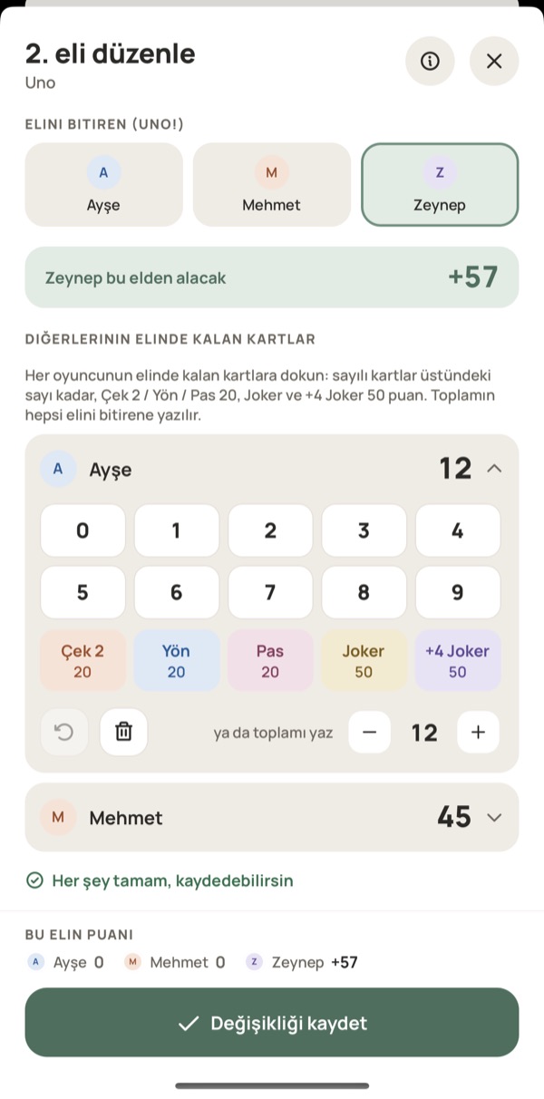 Yazboz Guru’da bir Uno elinin girişi